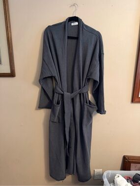 Zimmerli Men's Charcoal Gray Robe with Belt